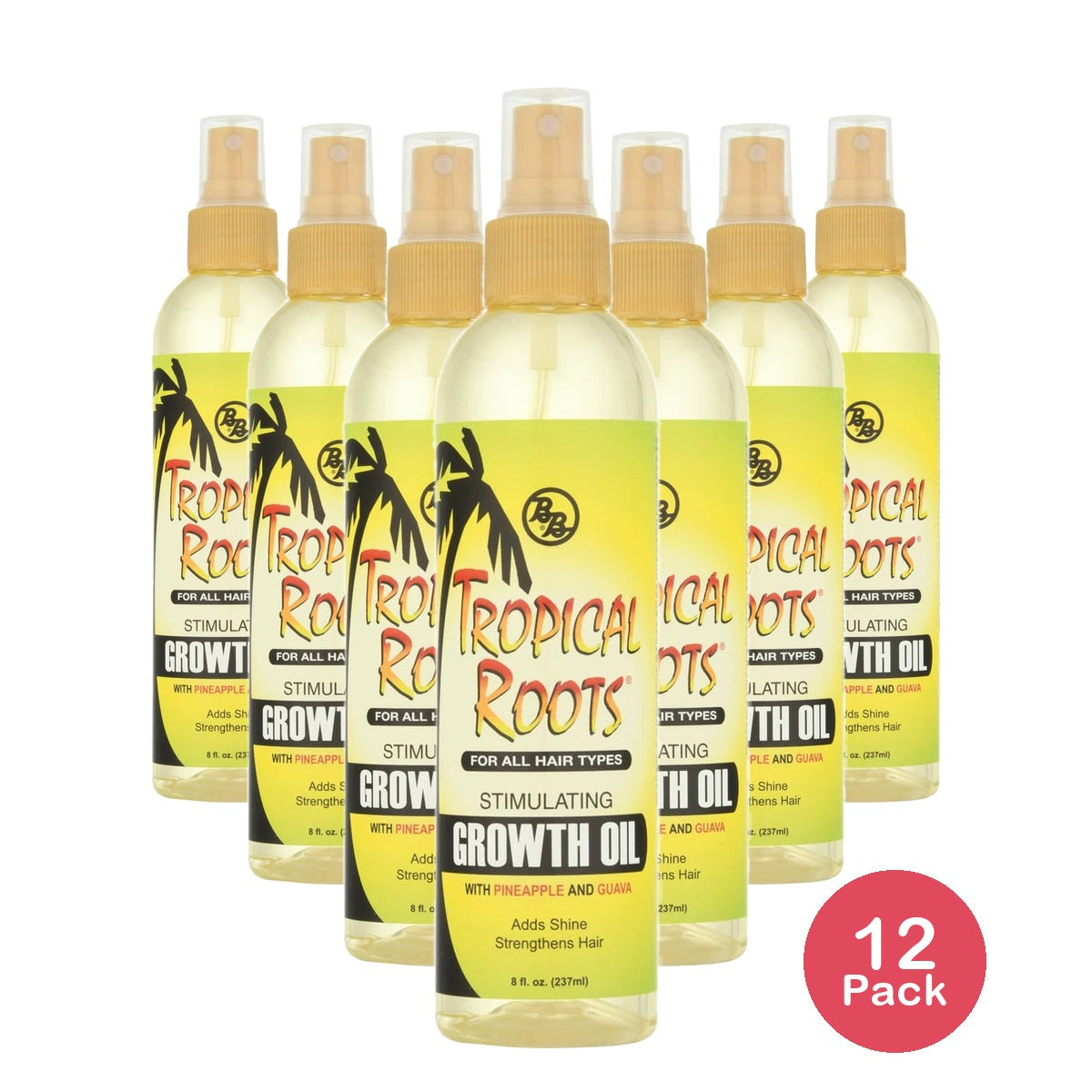 Tropical Roots 8 Fl. Oz. Almond & Castor Growth Oil 8 Fl. Oz (Pack of 12)