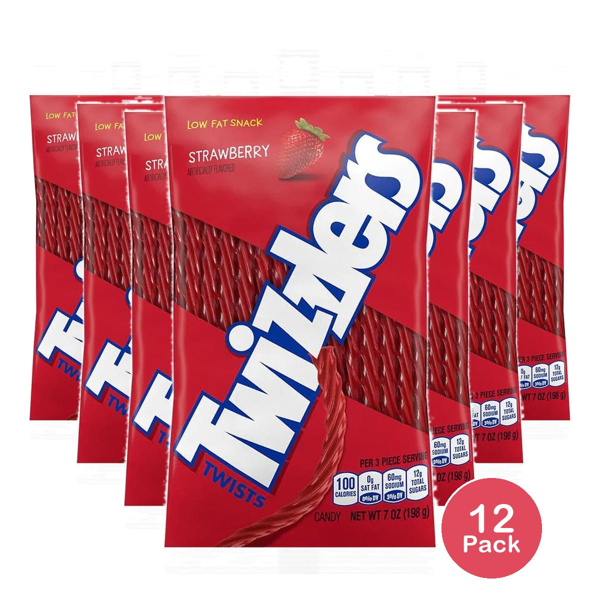 Twizzlers Twists Strawberry Licorice 7 Oz (Pack of 12)
