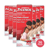 Tylenol Childrens Dye-Free Pain + Fever Relief Liquid Acetaminophen Cherry Flavor 4Oz (Pack of 36)