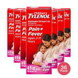Tylenol Children's Oral Suspension Medicine with Acetaminophen, Bubble Gum, 4 Fl Oz (Pack of 36)
