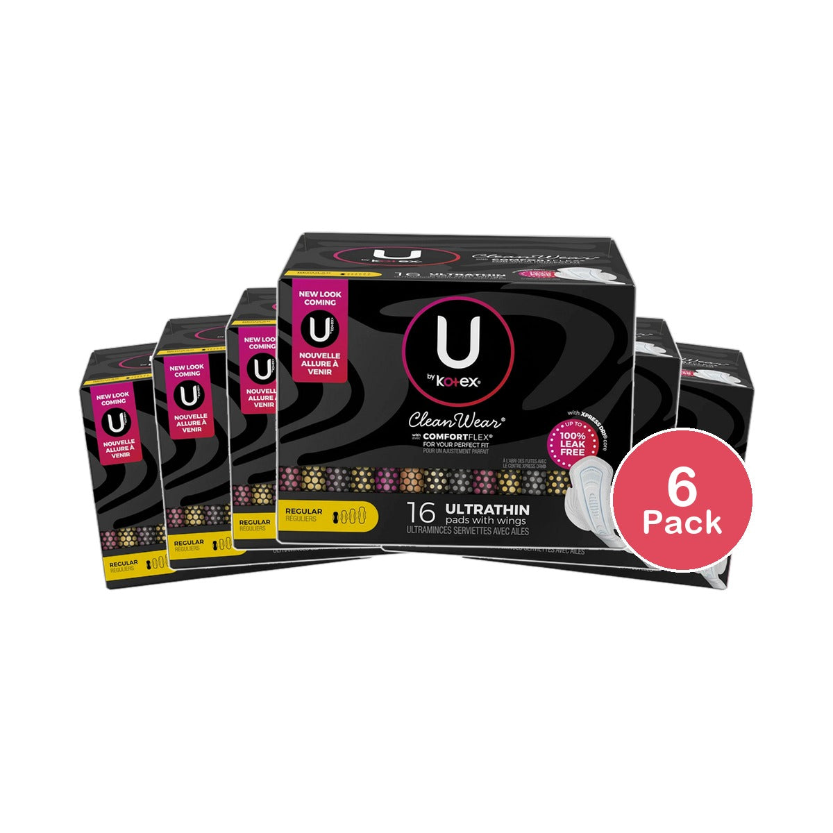 U by Kotex Balance Heavy Ultra Thin Pads Plus Wings 5.56oz (Pack of 6)