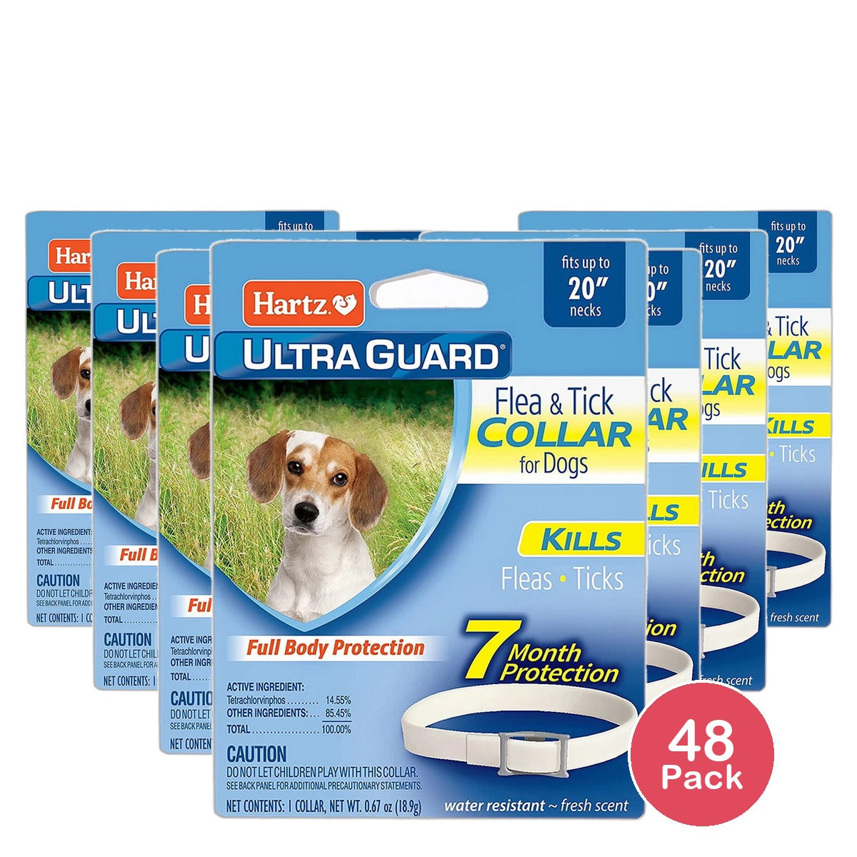 Ultra Guard Flea & Tick Collar for Dogs White Fresh Scent 1 collar 0.67Oz (Pack of 48)