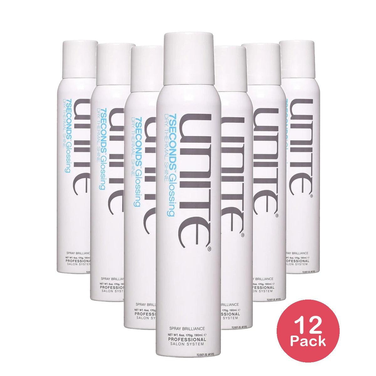 UNITE Hair 7SECONDS Glossing - Dry. Thermal. Shine, 6 Oz (B014Z5FVGI) (Pack of 12)