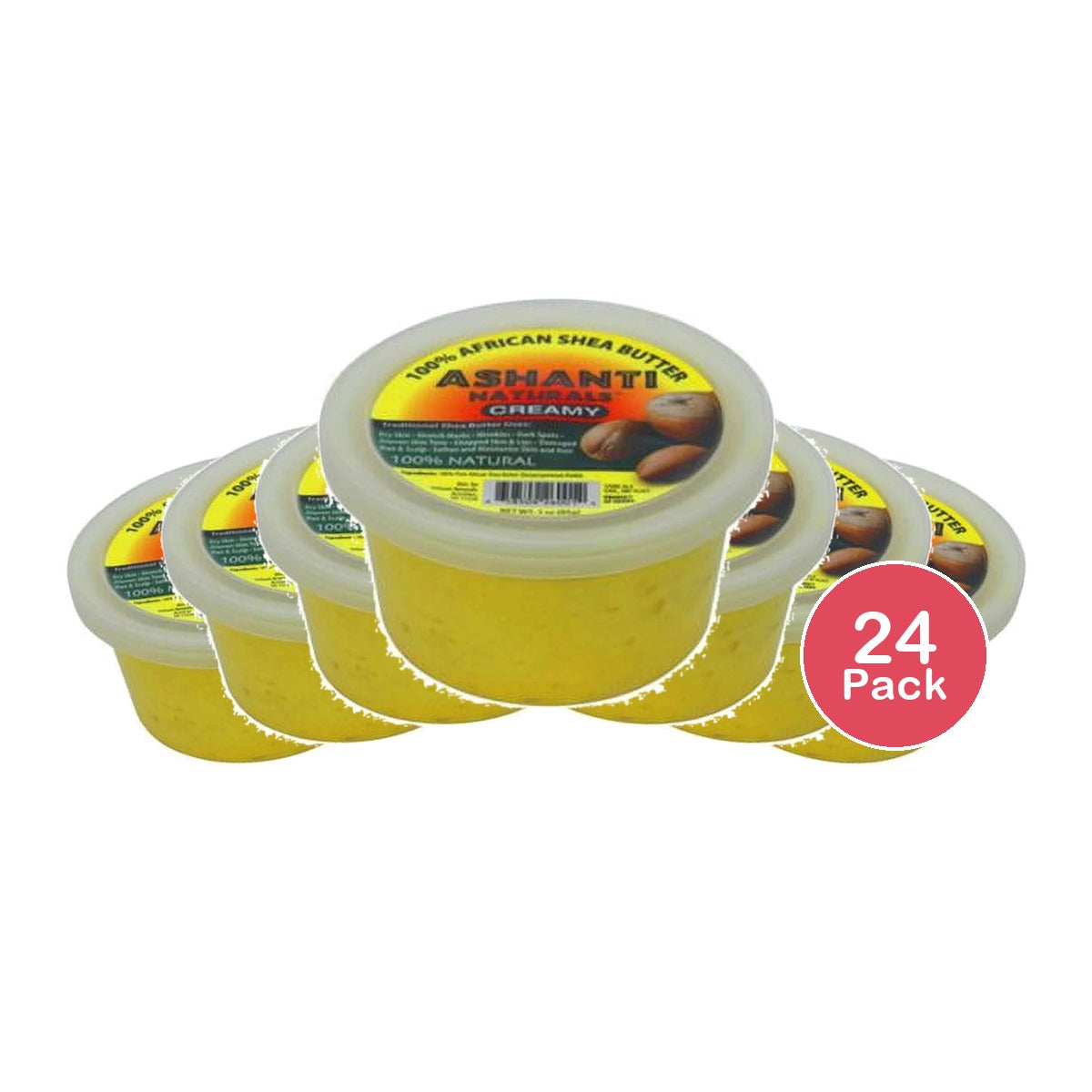 Ashanti Naturals African Soft & Creamy Yellow Shea Butter - 3oz. 3 Oz (Pack of 24)
