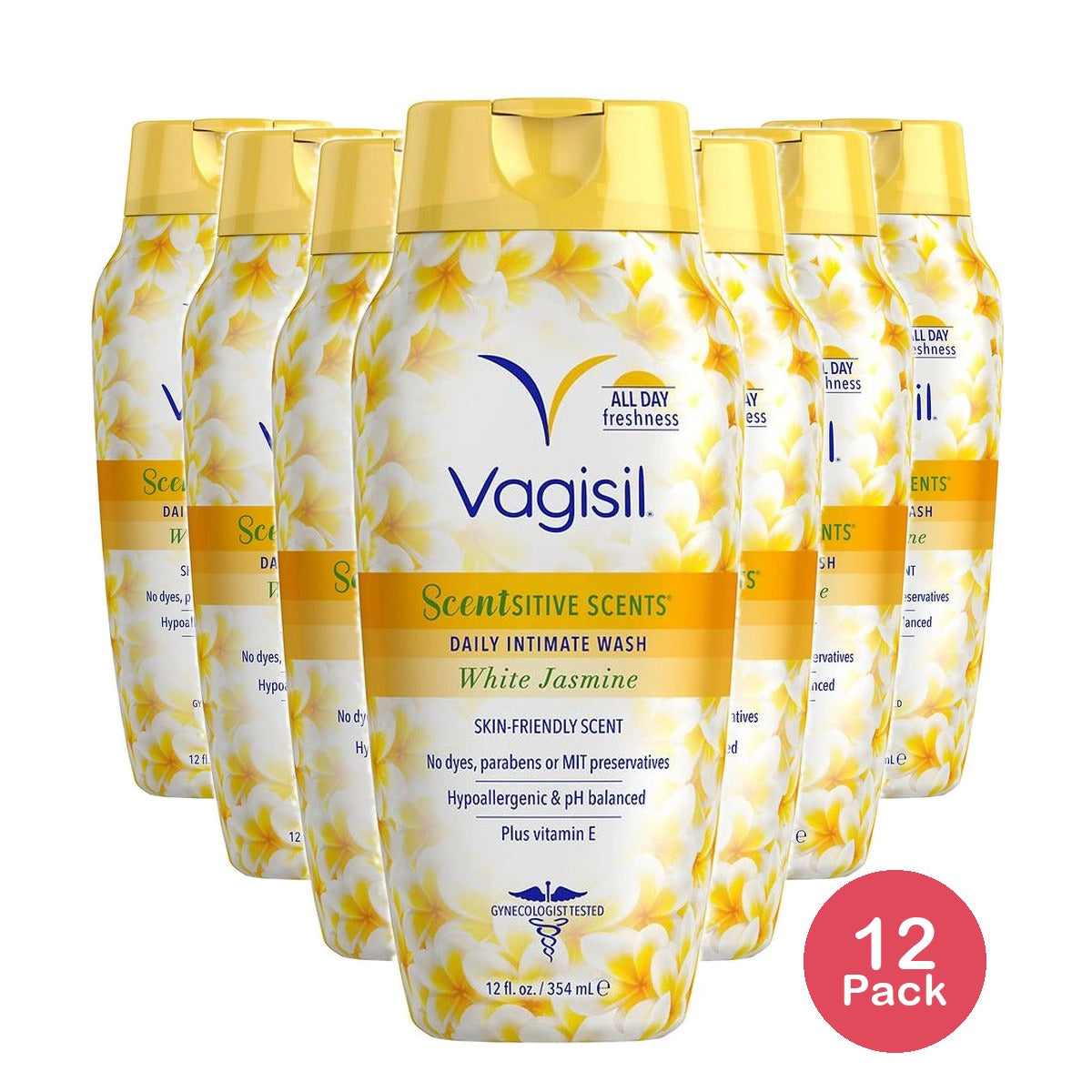 Vagisil Scentsitive Scents White Jasmine Wash 12 Oz (Pack of 12)