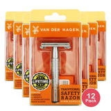 Van der Hagen Safety Razor with 5 Razor Blades (Pack of 12)