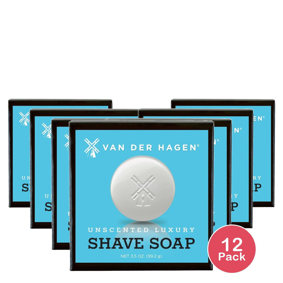 Van Der Hagen Unscented Shave Soap 3.5 Oz (Pack of 12)