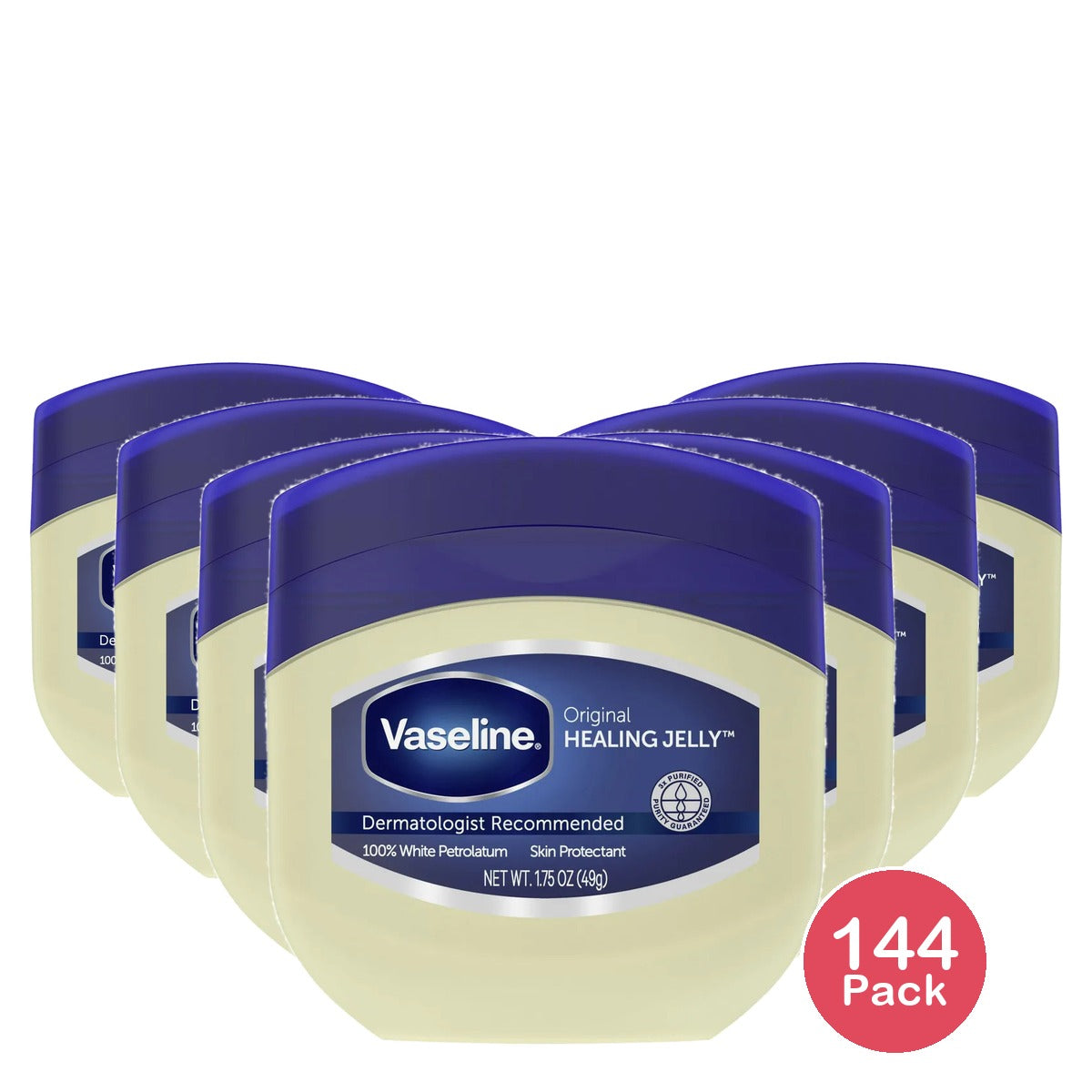 Vaseline 100% Pure Petroleum Jelly Jar Original1.75Oz (Pack of 144)