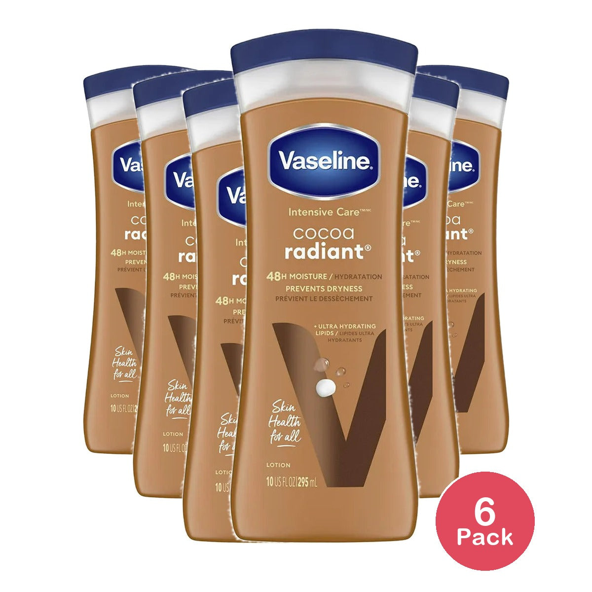 Vaseline I.C Cocoa Butter Deep Conditioning Rich Hydrating Moisturizing Lotion10Oz (Pack of 6)