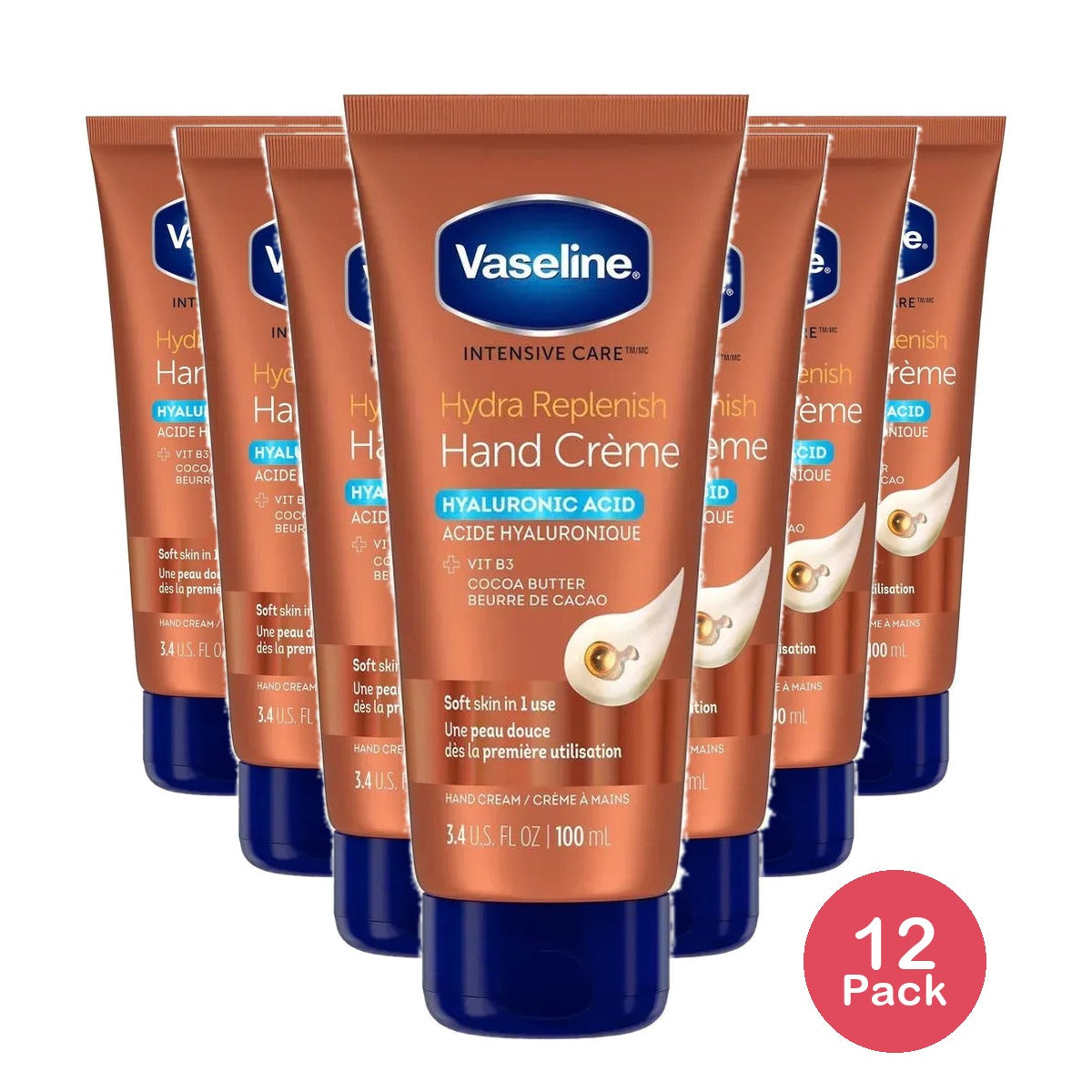Vaseline Intensive Care Hydra Replenish Hand Creme 3.4 oz (Pack of 12)