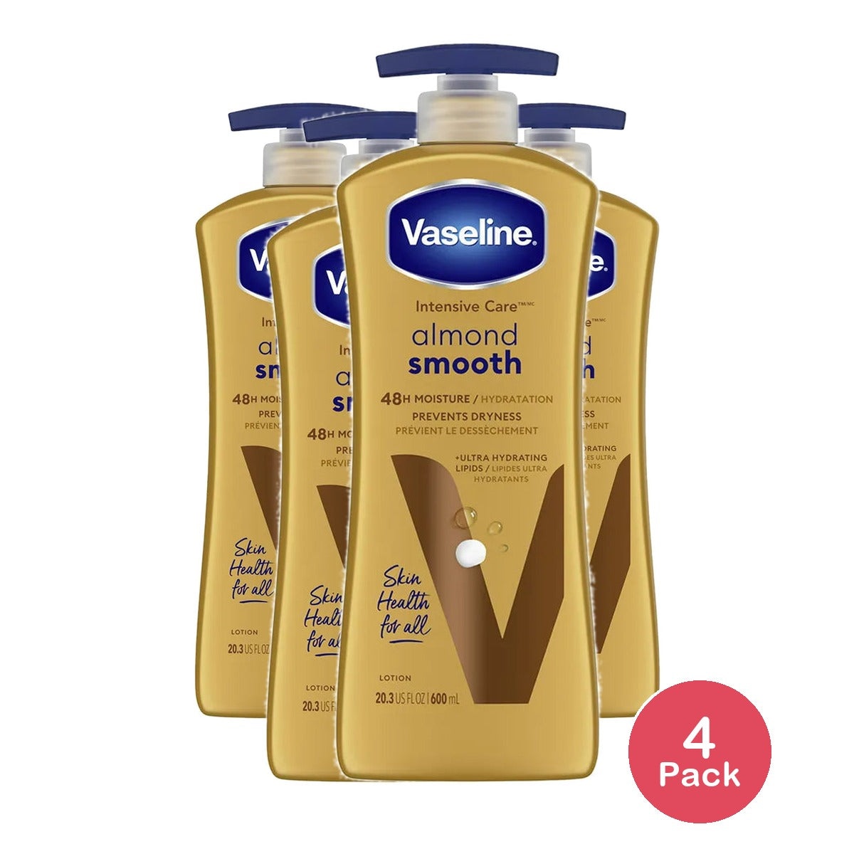 Vaseline Intensive Care Smooth Lotion Almond 20.3Oz (Pack of 4)