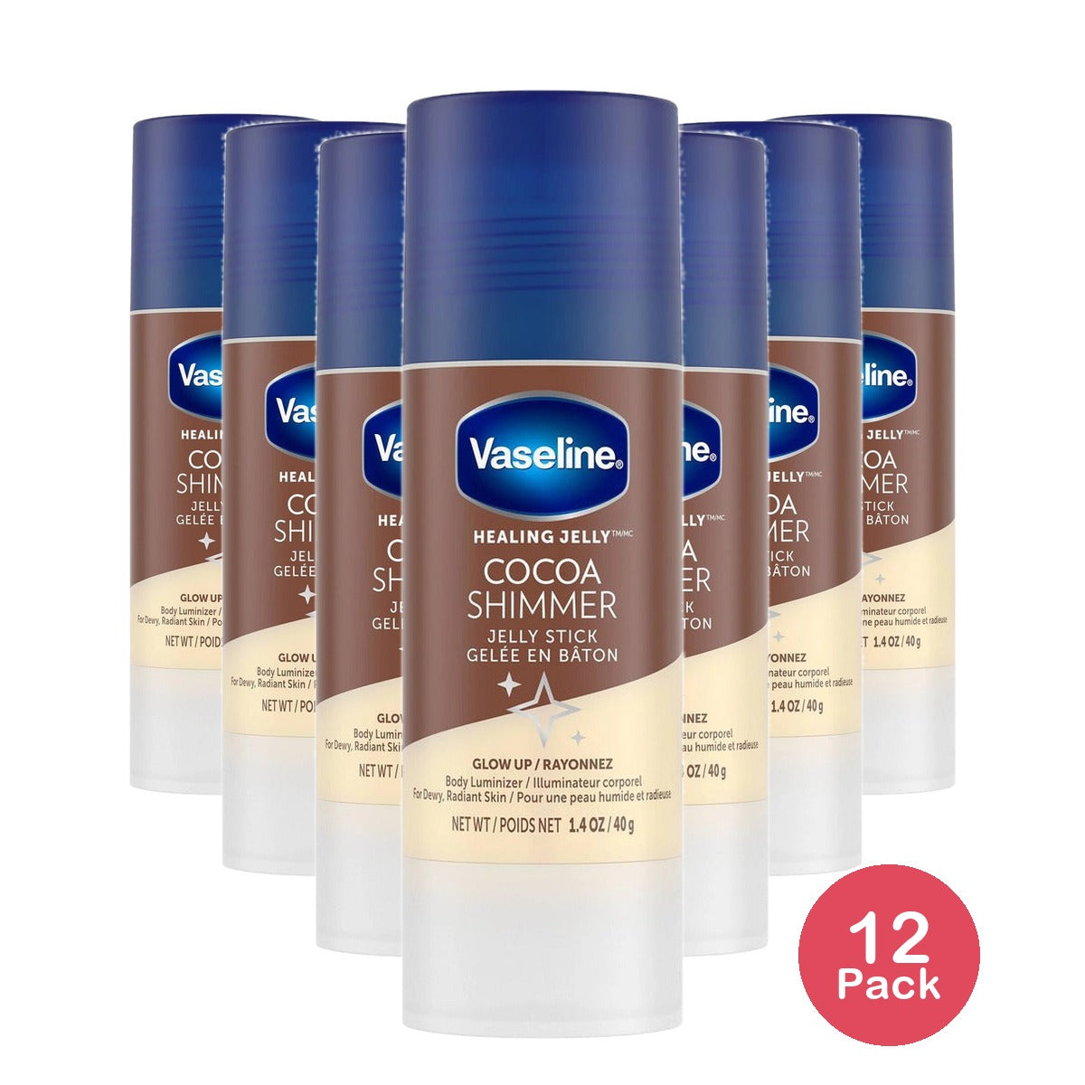 Vaseline Jelly Stick Cocoa Shimmer 1.4 Oz (Pack of 12)