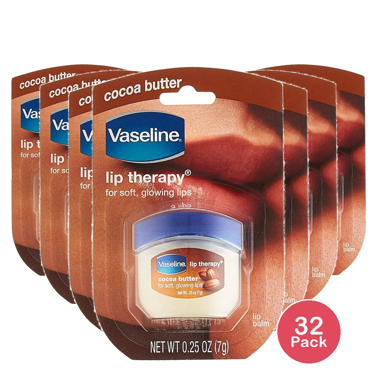Vaseline Lip Therapy Cocoa Butter0.25Oz (Pack Of 32)
