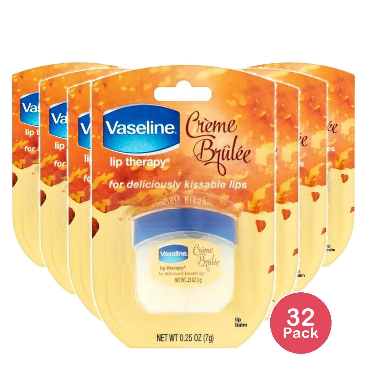 Vaseline Lip Therapy Creme Brulee Jar 0.25Oz (Pack Of 32)