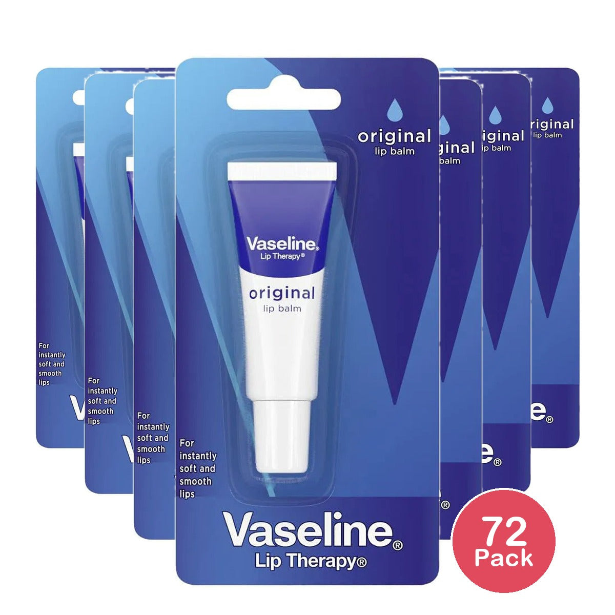 Vaseline Lip Therapy Petroleum Jelly Advanced Formula 10 Gm 0.35Oz (Pack of 72)