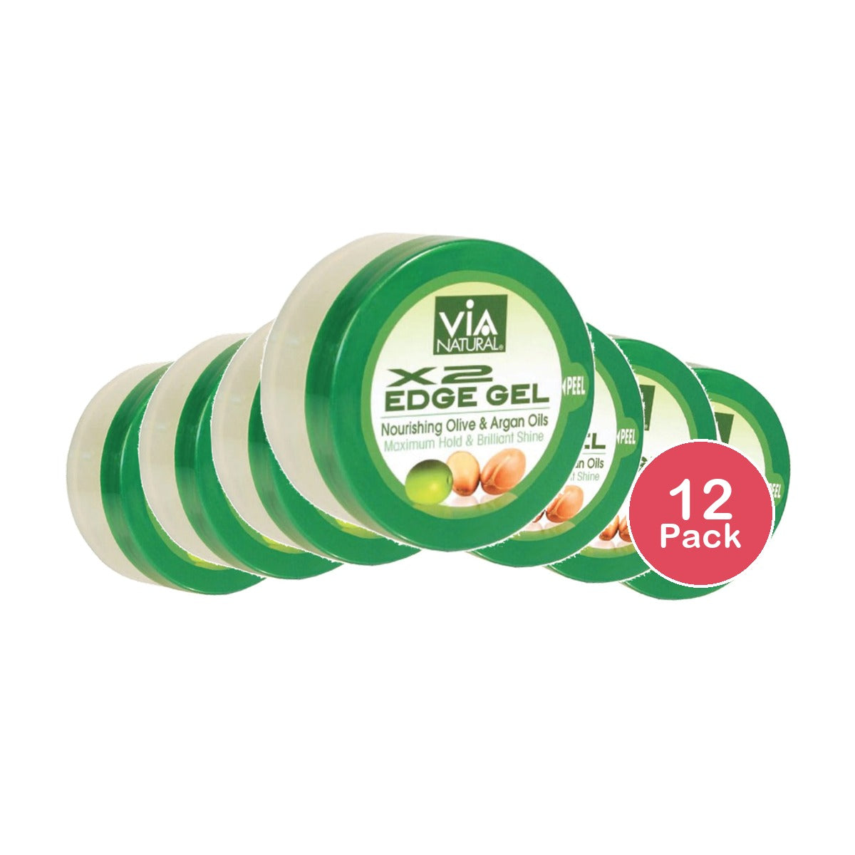 Via Natural X2 Edge Gel 2 Oz (Pack of 12)