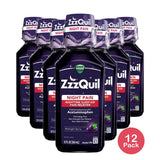 Vicks ZzzQuil Night Time Sleep Aid Pain Reliever Syrupm Midnight Berry Flavored 12Oz (Pack of 12)