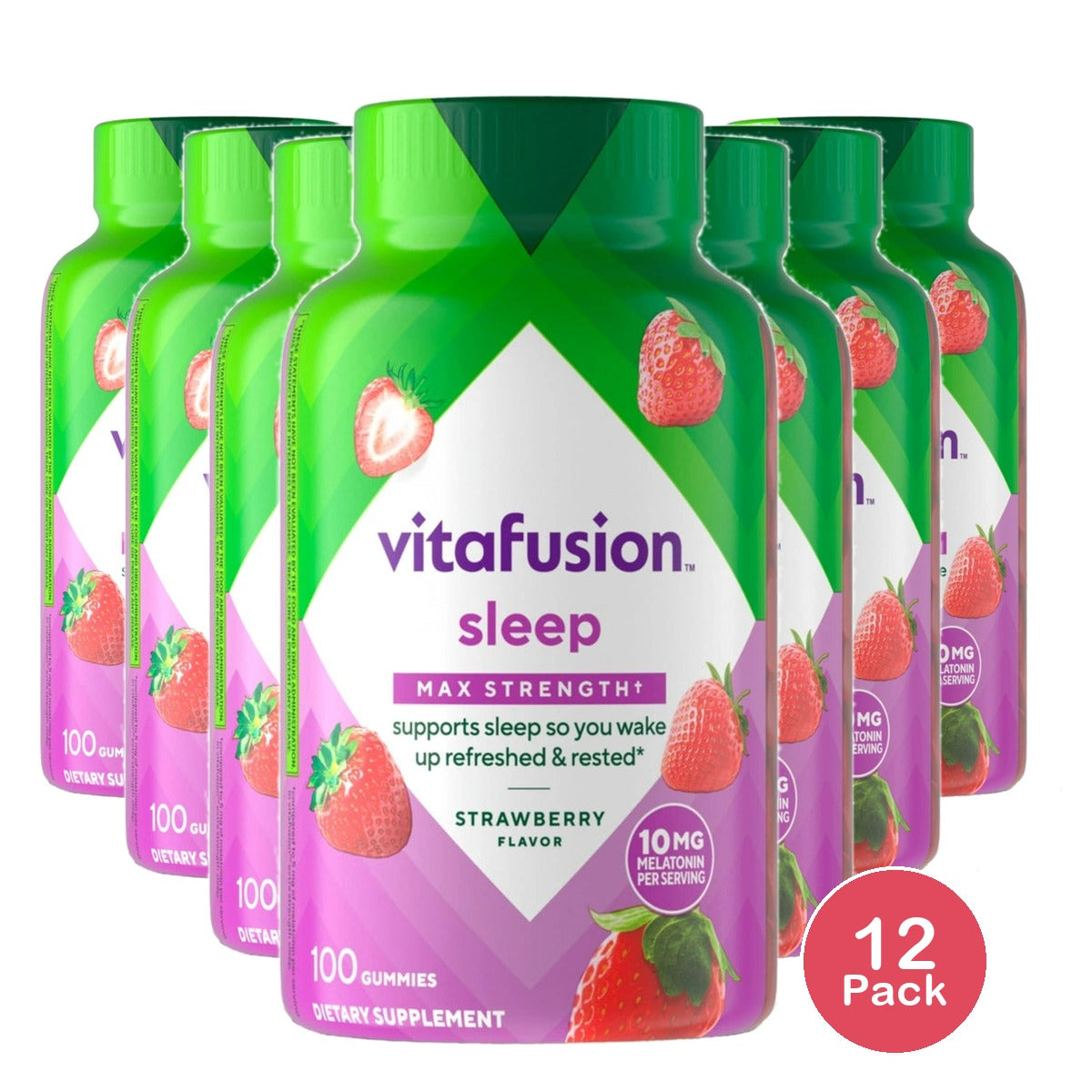 Vitafusion Max Strength Melatonin Gummies for Sleep Support - (Pack of 12)