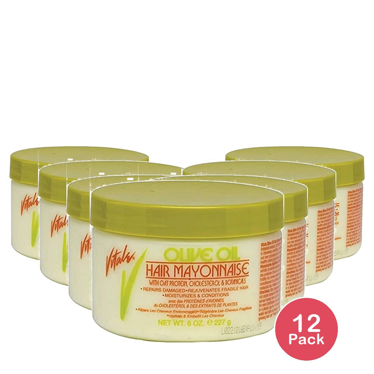 Vitale Olive Oil Hair Mayonnaise 8 Oz (Pack of 12)
