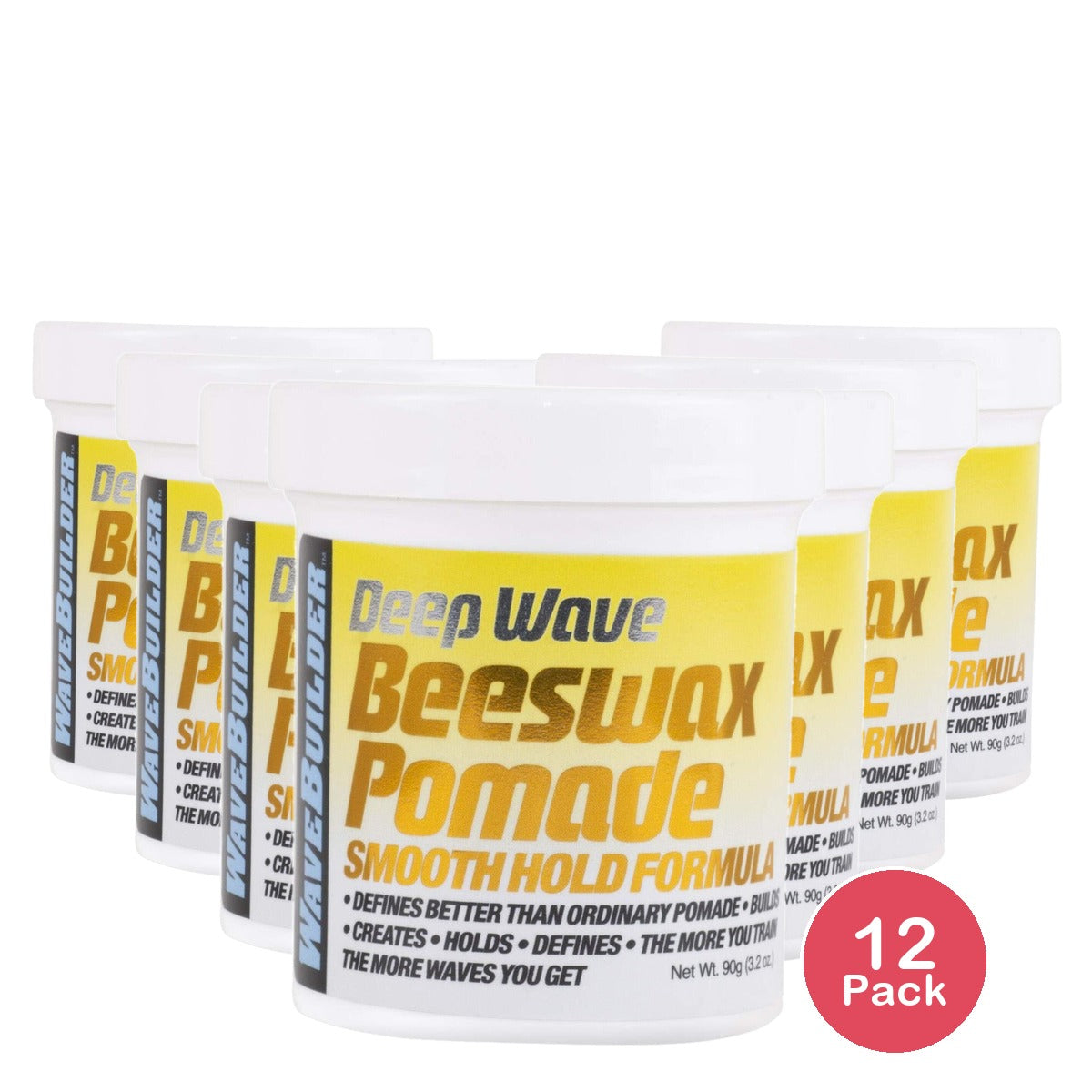 WaveBuilder Deep Wax Beeswax Pomade 3 Oz (Pack of 12)