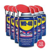 WD-40 Multi-Use Product Multi-Purpose Lubricant with Smart Straw Spray 8Oz (Pack of 12)