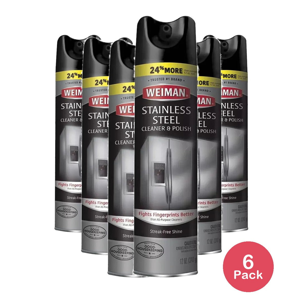 Weiman Stainless Steel Cleaner and Polish 12Oz (Pack of 6)