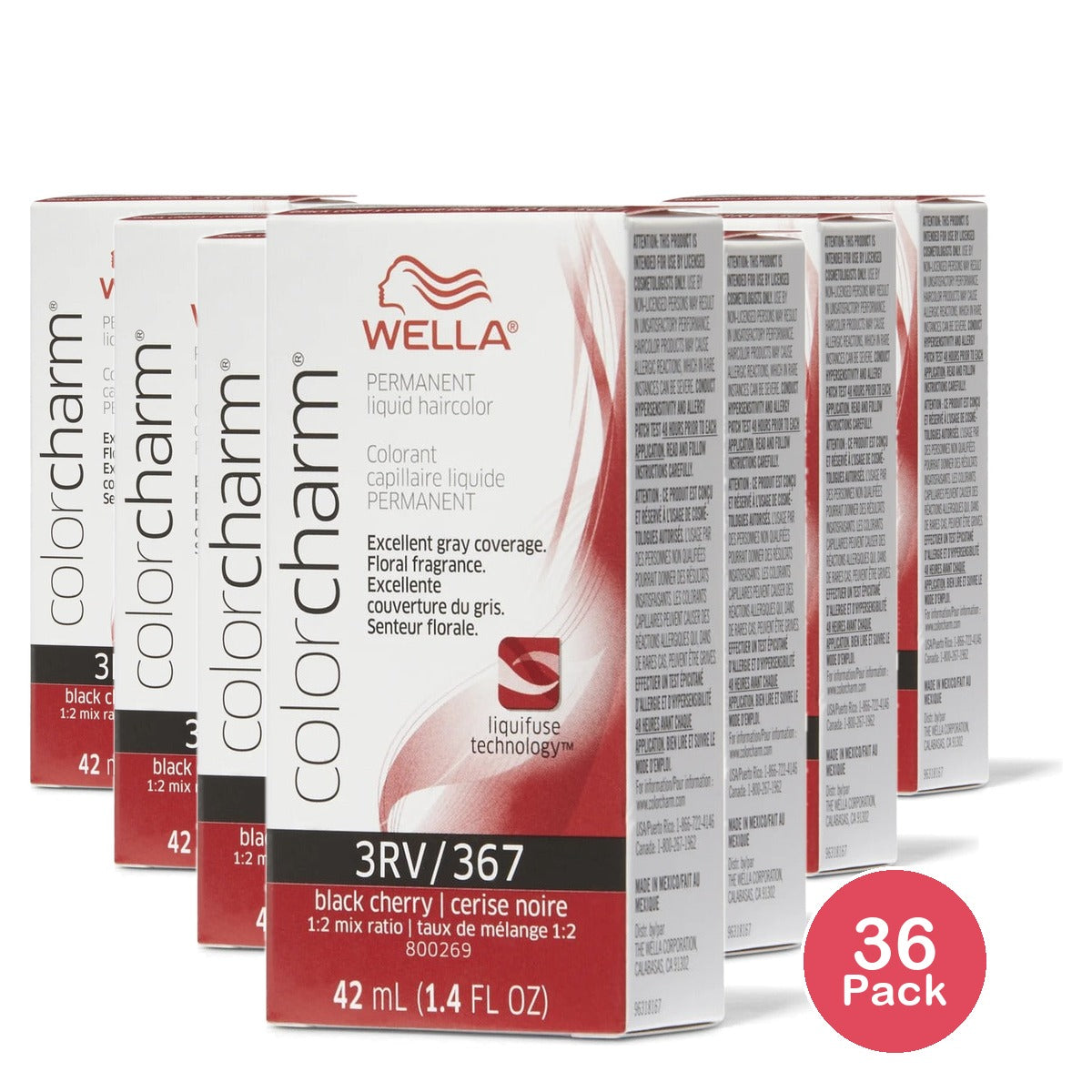 Wella Color Charm #3RV/367 Black Cherry (Pack of 36)