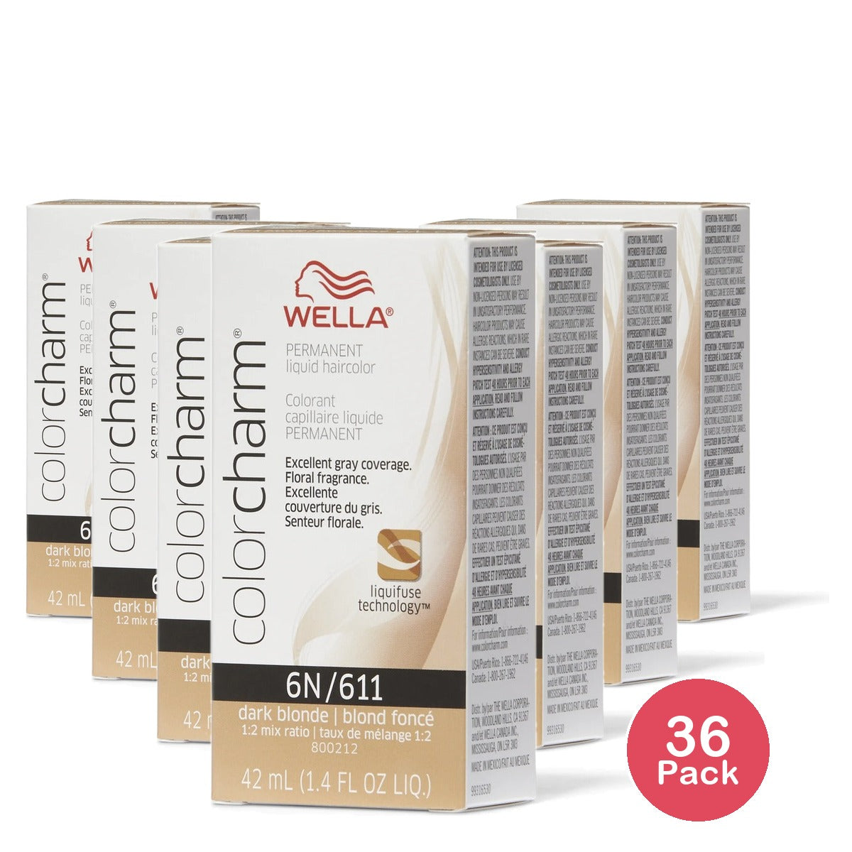 Wella Color Charm Liquid Haircolor 611 Dark Blonde 1.4 Oz (Pack of 36)