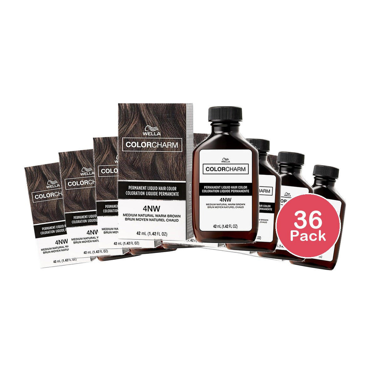 Wella Color Charm Permanent Liquid Hair Color 4NW 1.4 Oz (Pack of 36)