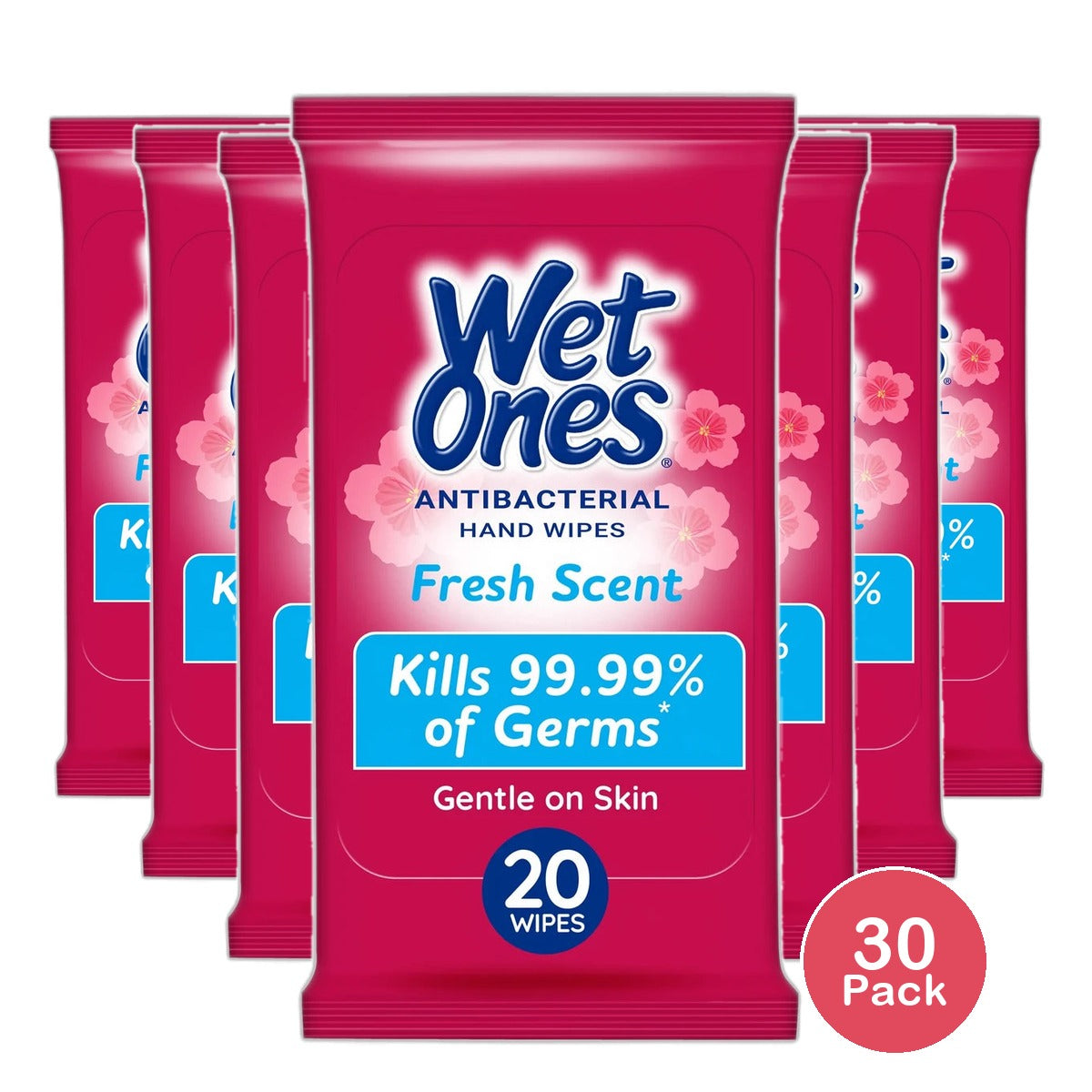 Wet Ones Antibacterial Fresh Scent Hand Wipes 0.23Oz (Pack Of 30)