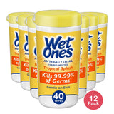 Wet Ones Antibacterial Hand Wipes Canister Tropical Splash 0.65Oz (Pack Of 12)