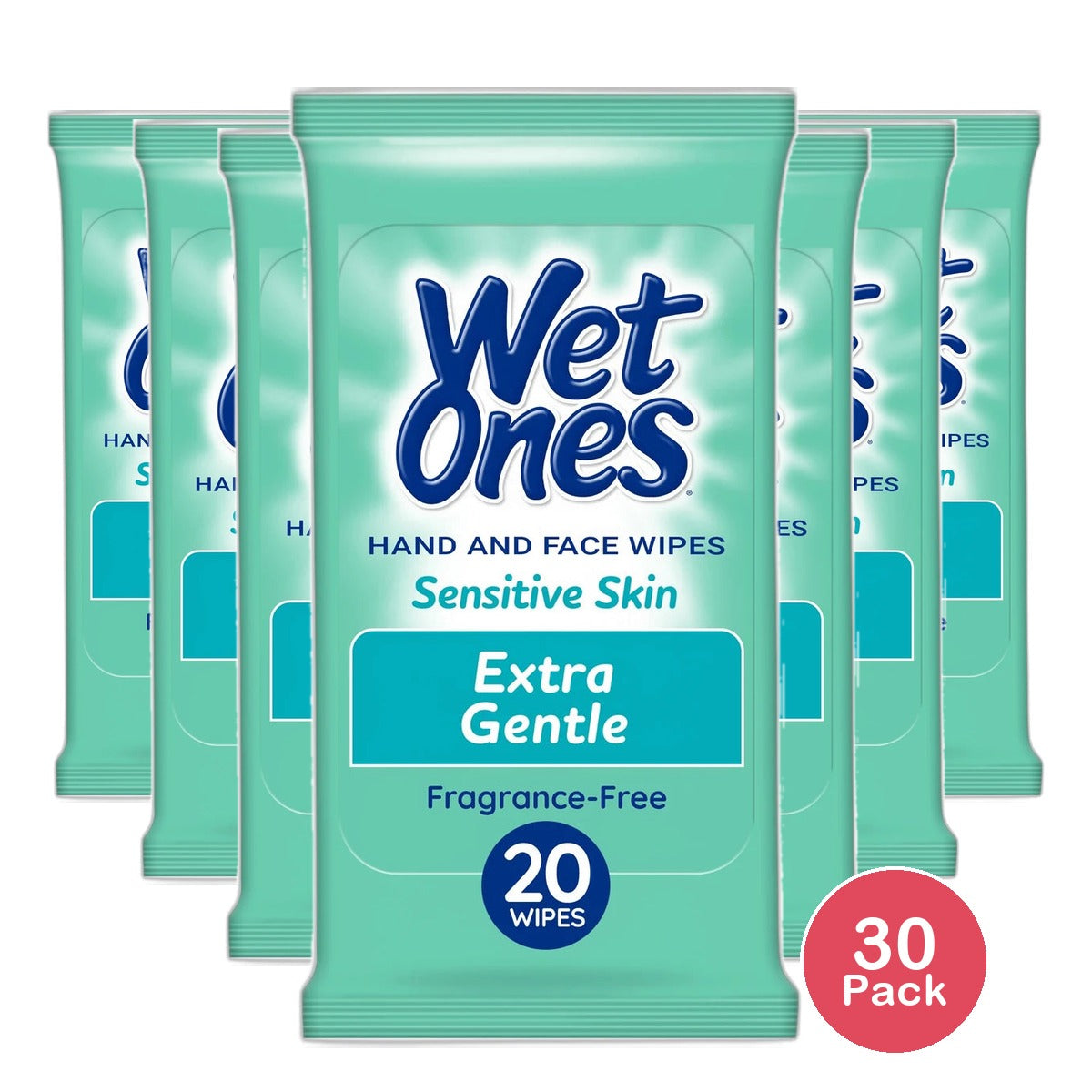Wet Ones Sensitive Skin Hand And Face Wipes Travel Pack Fragrance Free 0.01Oz (Pack Of 10)