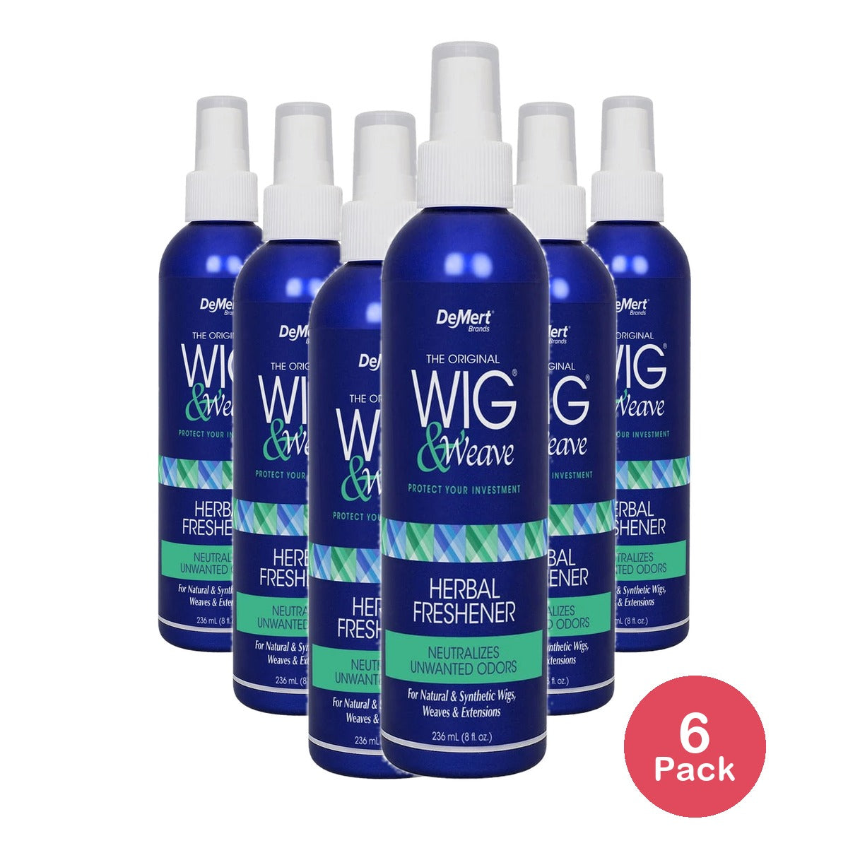 Wig & Weave Herbal Freshener for Natural and Synthetic Hair Wig Antibacterial 8. Oz (Pack of 6)
