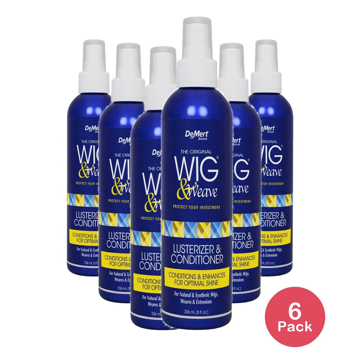 Wig & Weave Lusterizer Conditioner for Natural and Synthetic Hair 8. Oz (Pack of 6)