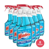 Windex Glass Cleaner Original Blue Spray Bottle 23Oz (Pack of 8)