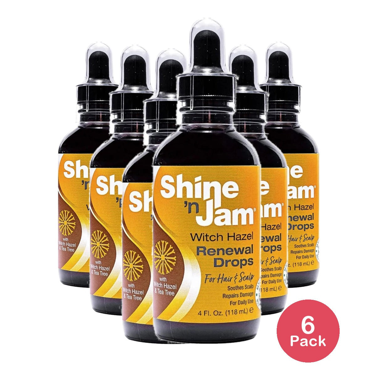 Witch Hazel Renewal Drops ( 4 Oz) By Shine N Jam Hair Care 4 fl oz (Pack of 6)