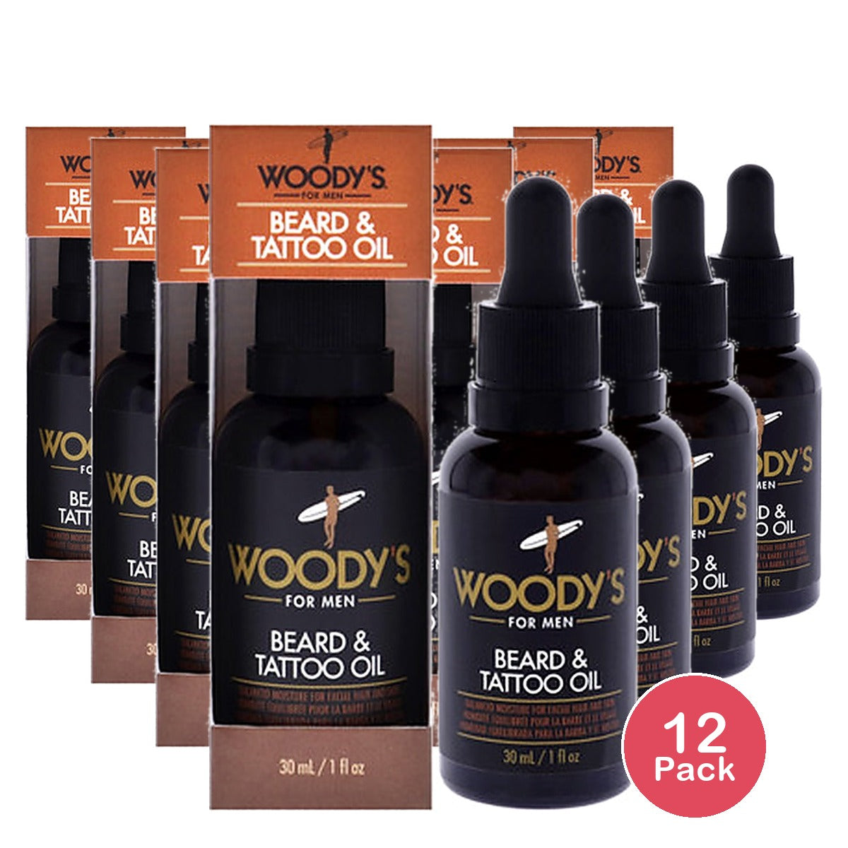 Woody's Beard & Tattoo Oil 1 Oz (Pack of 12)