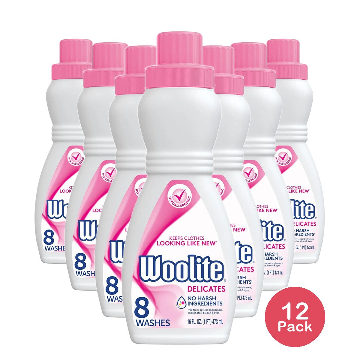 Woolite Delicates Hypoallergenic Liquid Laundry Detergent 8 Loads Hand & 16 fl oz (Pack of 12)