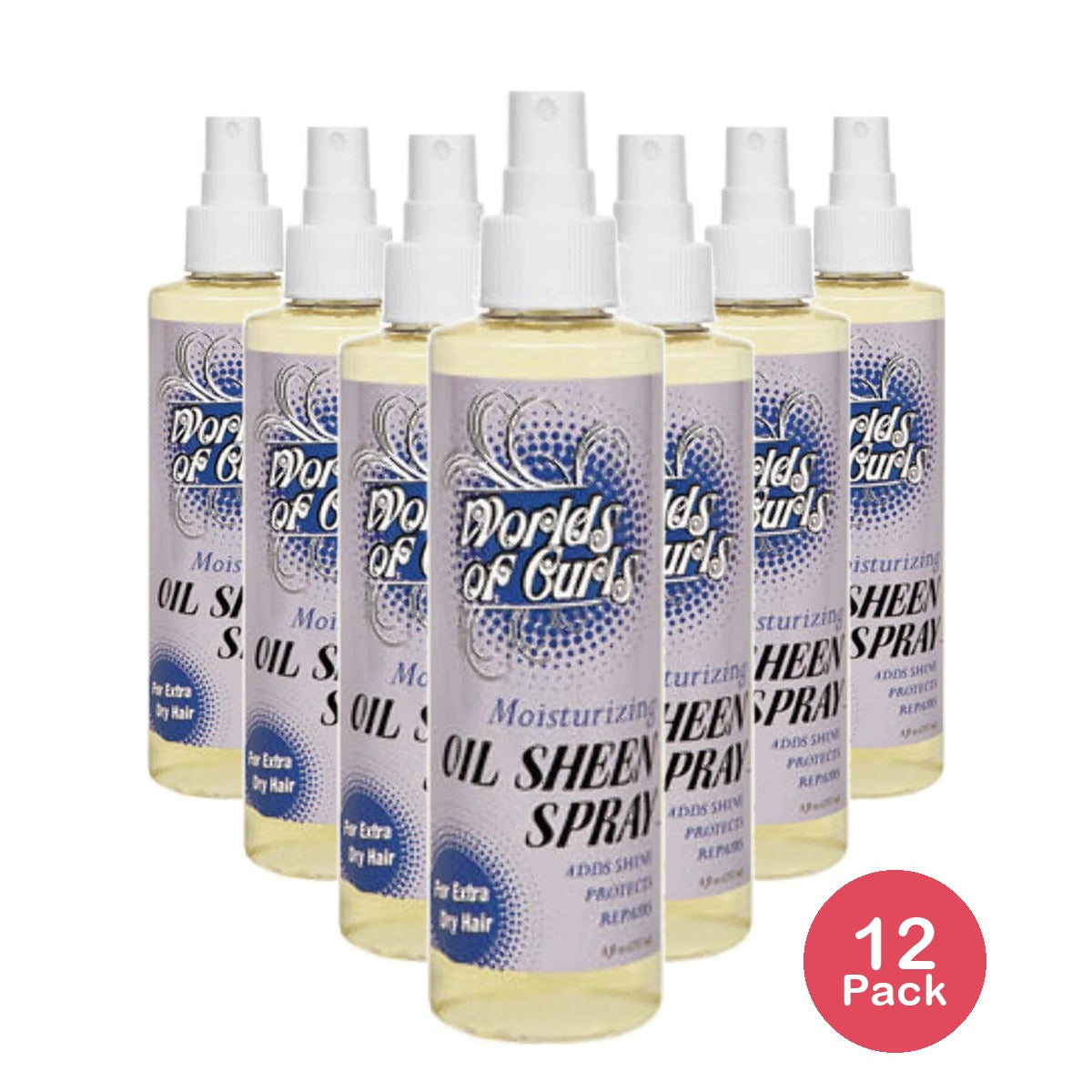 World of Curls Moisturizing Oil Sheen Spray 8 Oz (Pack of 12)