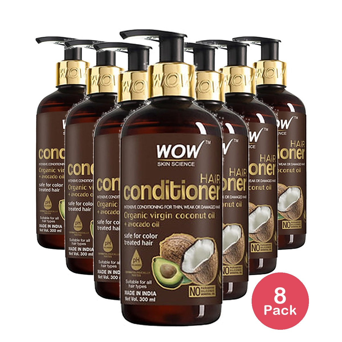 WOW Coconut & Avocado Conditioner 10.14 Oz (Pack of 8)