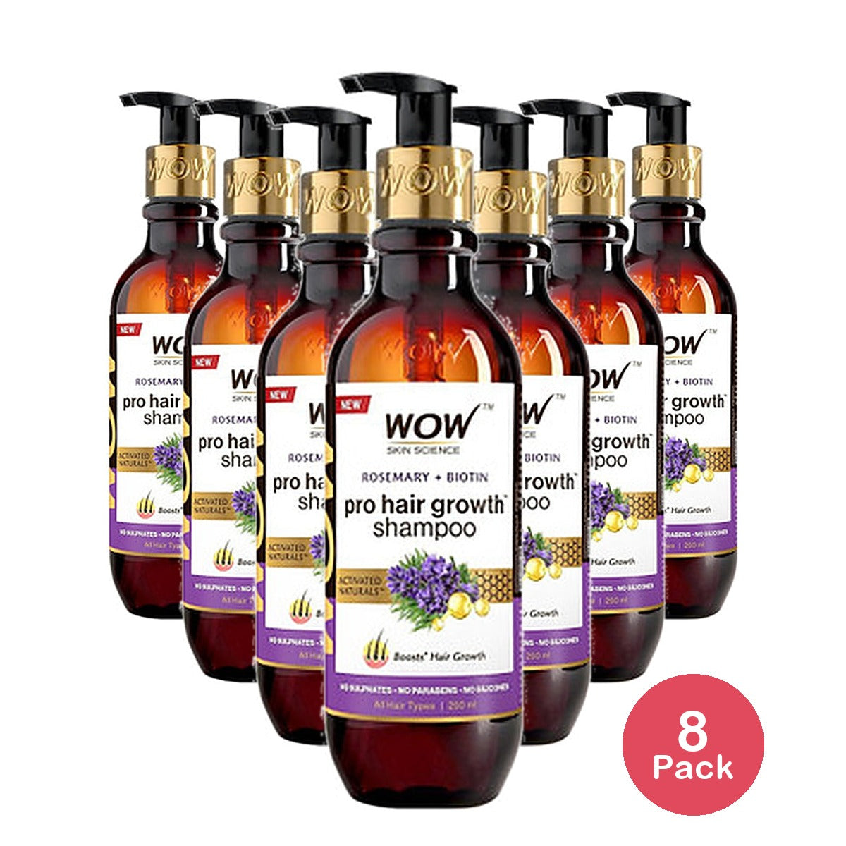 WOW Rosemary Shampoo 10.14 Oz (Pack of 8)