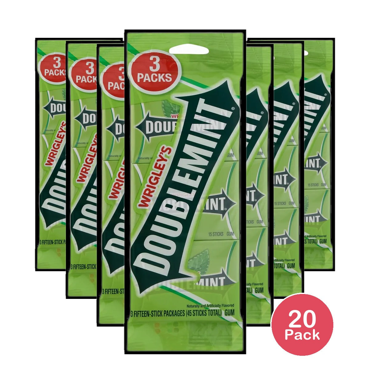 Wrigley Doublemint Gum 45 Ct 0.35Oz (Pack Of 20)