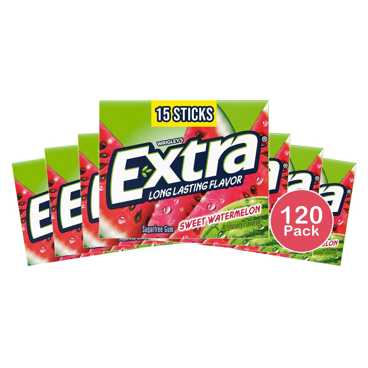 Wrigley'S Extra Long Lasting Watermelon 12X10 0.11Oz (Pack Of 120)