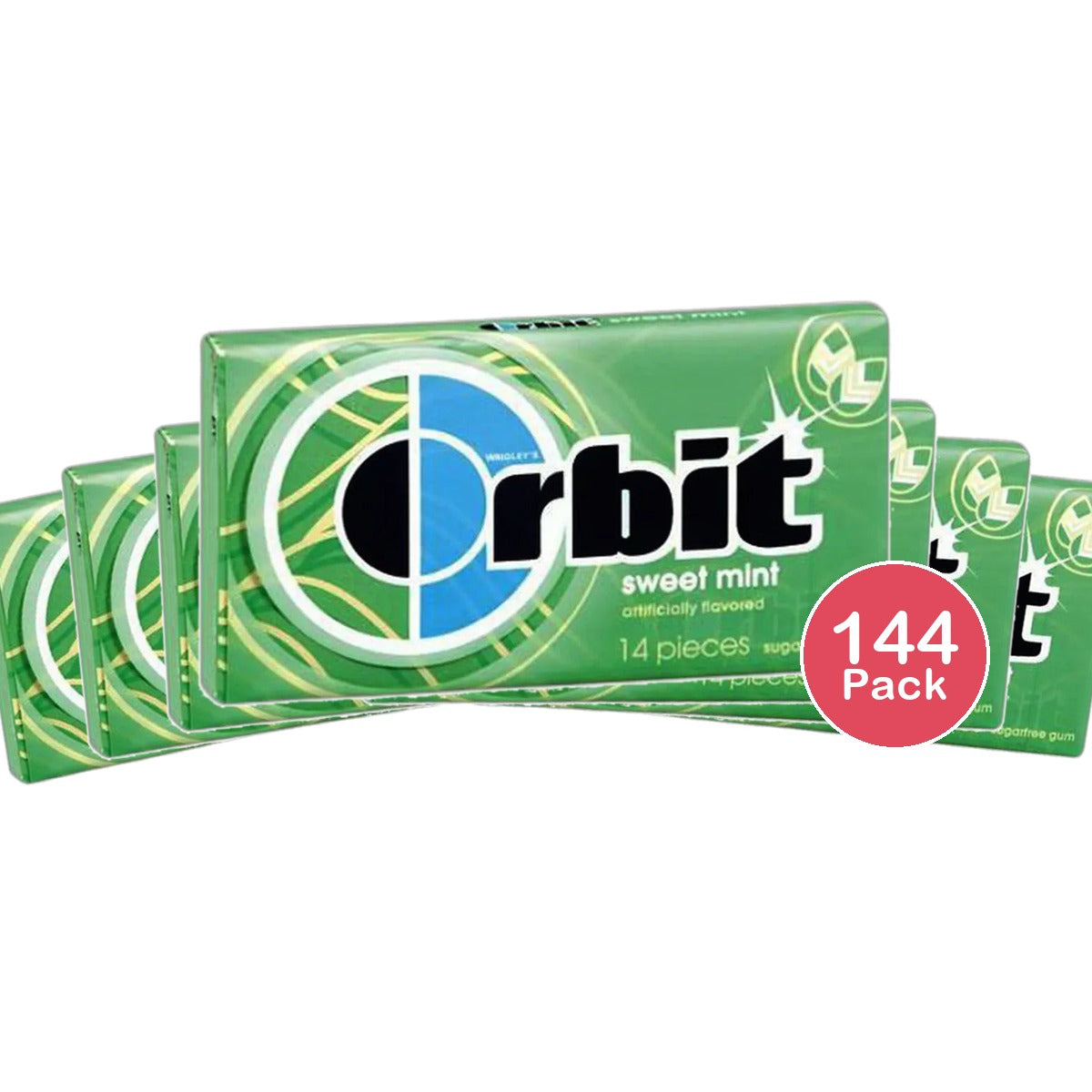 Wrigleys Orbit Sugar Free Chewing Gum Sweet Mint 0.8Oz (Pack of 144)