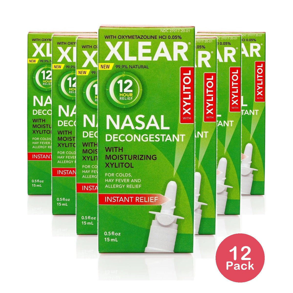Xlear 12 Hour Nasal Spray 0.5 Oz (Pack of 12)