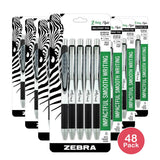 Zebra Pen Z-Grip Flight Retractable Ballpoint Pen 1.2mm Black Ink 1.76Oz (Pack of 48)