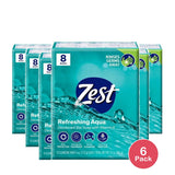 Zest 8-Bar Bath Size Soap, Aqua, 4 OZ (Pack of 6)