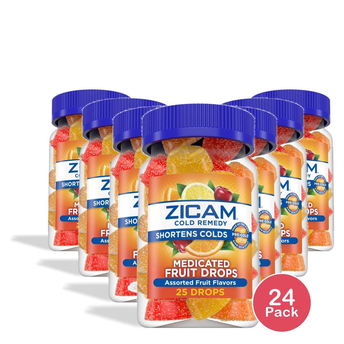 Zicam Cold Remedy Medicated Drops - Fruit - 25ct 5.92 Oz (Pack of 24)