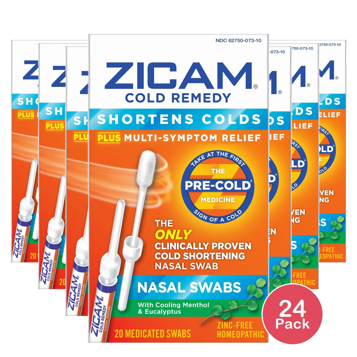 Zicam Cold Remedy Plus Multi-Symptom Relief Homeopathic Nasal Swabs2.24oz (Pack of 24)