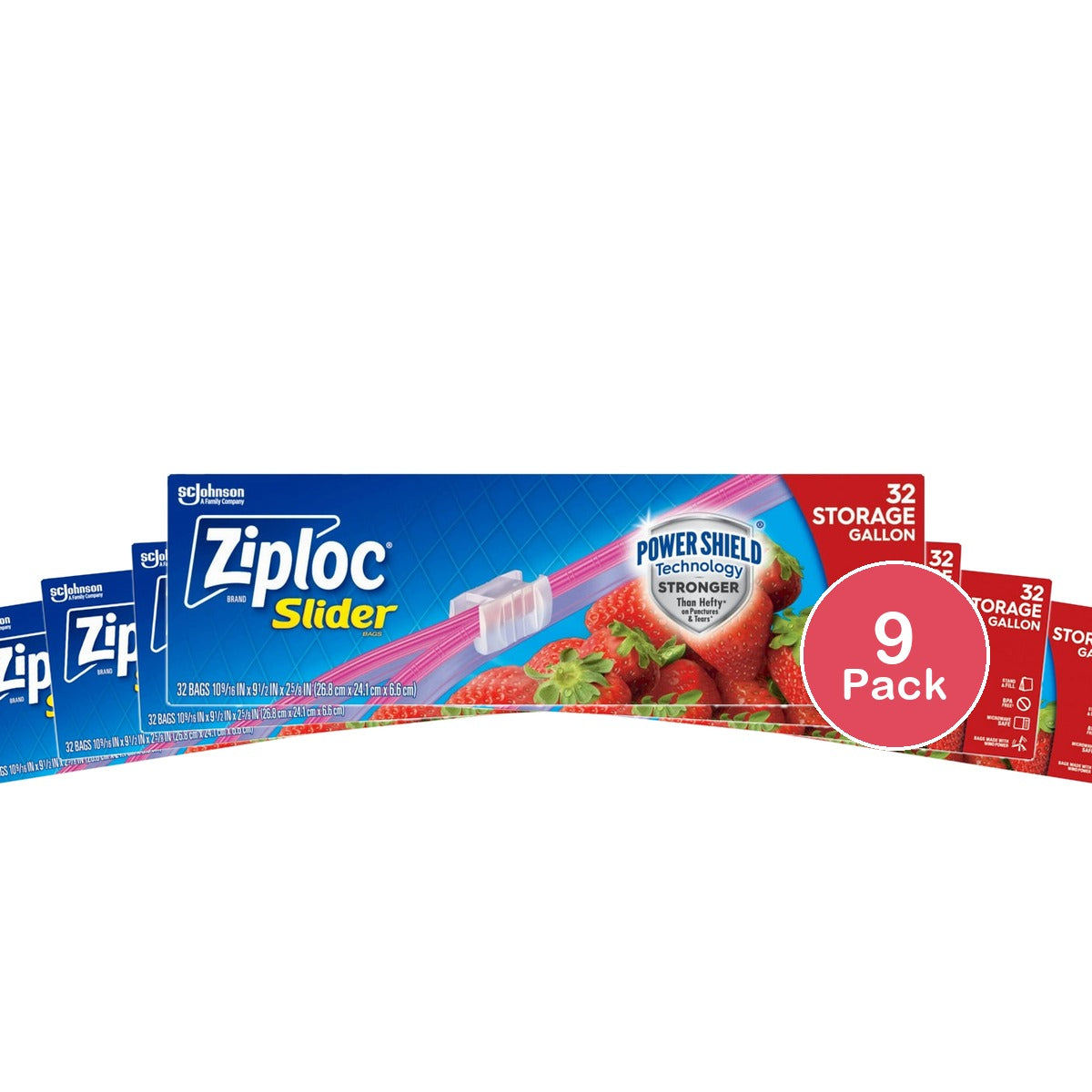 Ziploc® Brand Slider Storage Bags Gallon (Pack Of 9)